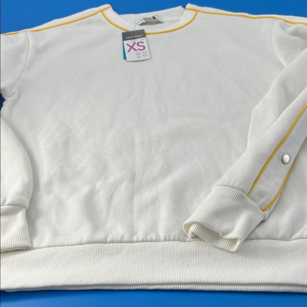 Primark White Top with Yellow Accents
